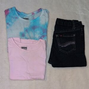 Limited Too Girls 6X Tops + Lee Embroidered Jeans Bundle